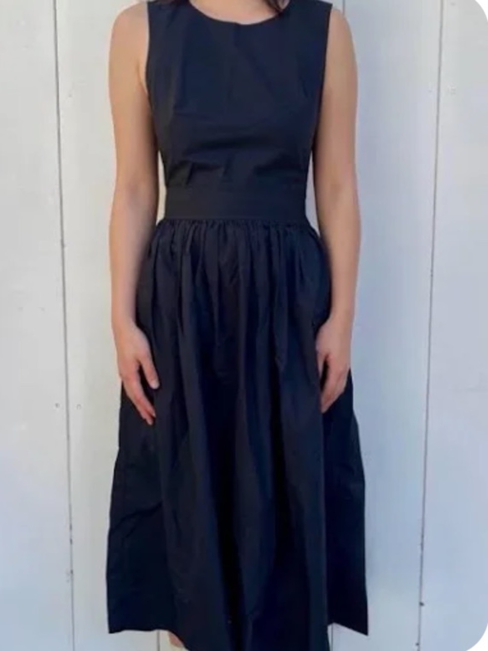 COS Black Sleeveless Midi Dress, Back Cross Straps